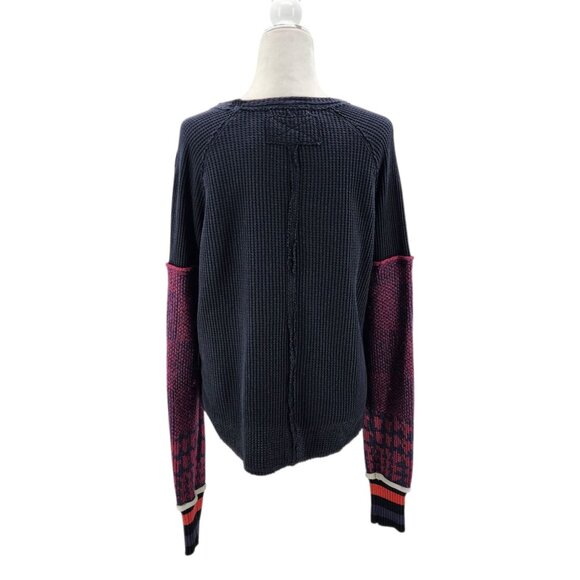 Free People We The Free Womens Small Sweater Mod About You Cuff Raglan Top Boho - Picture 4 of 9